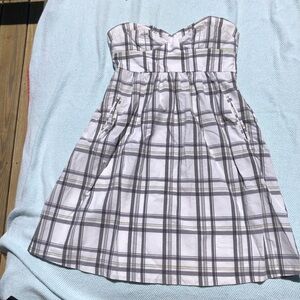 Tibi plaid strapless size 6 dress. Knee length